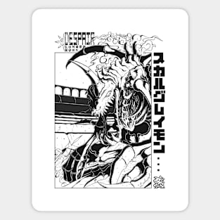 SkullGreymon Black & White Magnet